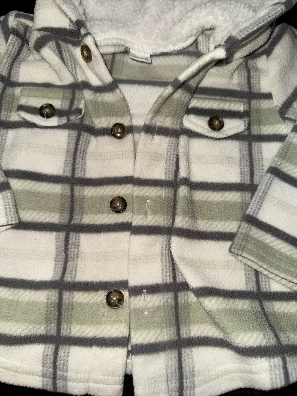 PL Baby Sherpa Lined Hooded Plaid Shacket 12M
